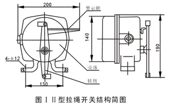 KLT2双向拉绳开关,KLT2-II、防爆双向拉绳开关拉线开关厂家